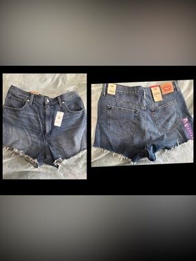 Levi High Waisted Mom Short Wash Denim Cutoff Shorts